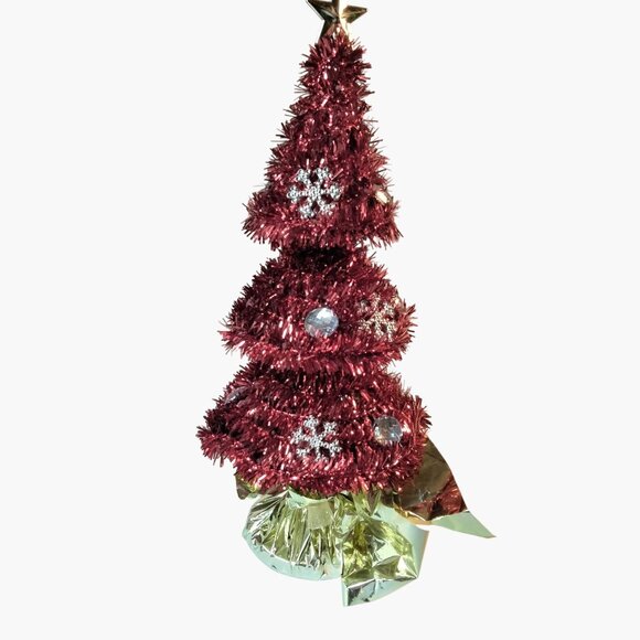 Tinsel Christmas Tree Balloon Weight Table Centerpiece Snowflake Red Green lot 7 - Picture 10 of 13